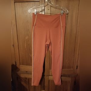 Nike Yoga Athleisure Leggings Rust Rainbow Stripe Size L